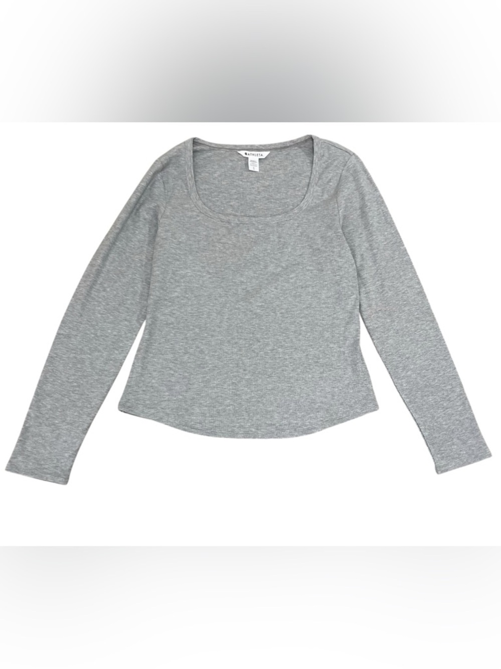 Athleta Women’s Size LG Crew Neck Long Sleeve Top Gray Modal - Picture 3 of 14